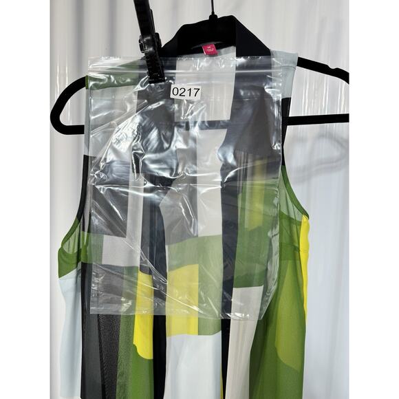 Vince Camuto XL Sheer Black White Yellow Long Maxi Cover Up Dress Short Sleeve - Picture 5 of 5